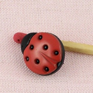 Ladybug button 15 mm.