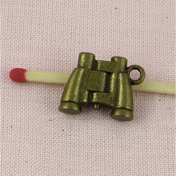 Lunettes métal miniature, breloque, pendentif, miniature poupée, 2,2cm.