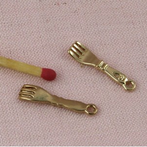 doll cutlery, Cake fork, spoon, knife tiny 21mm