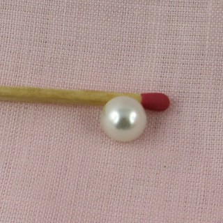 Boutons perle nacrée boule 8 mm.