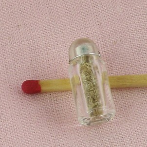Tiny seasoning  caning glass jar, miniature for doll house, 2,5 cms.