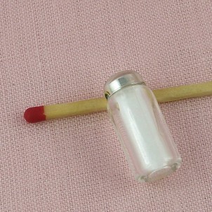 Tiny seasoning  caning glass jar, miniature for doll house, 2,5 cms.
