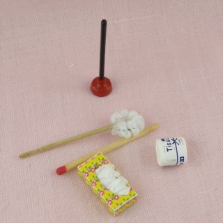 Toilet brushes doll house miniature accessories 5 cms.