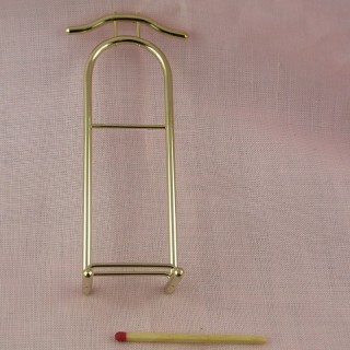 Brass valet clothes stand dollhouse miniature