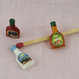 Flacons sauce miniature maison poupée