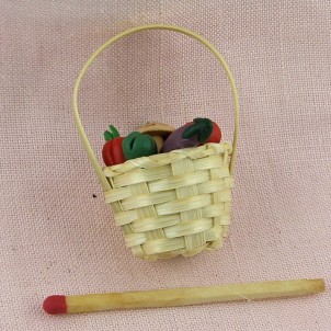 Vegetable basket miniature for doll