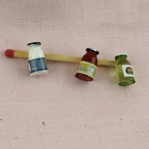 Condiments bottles dollhouse miniature