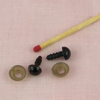 Brown Plastic eyes washer for bear and doll 8 mms