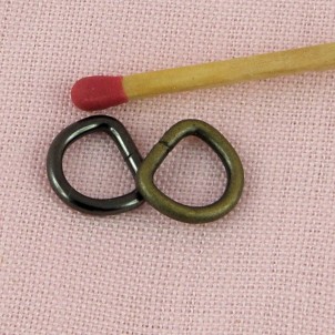 Demi anneau, métal doré D, 0,9cm, 9mm.