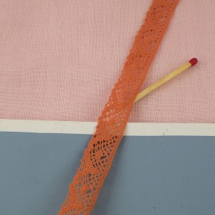 Orange lace trim 13 mms sell by meter