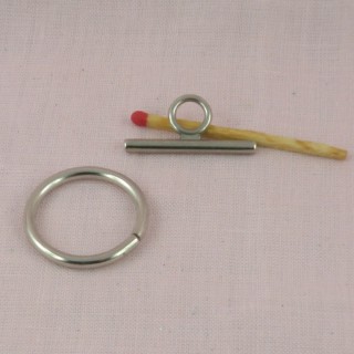 Fermoir deux parties anneau tige 3 cm