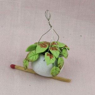 Miniature fern in basket for doll house