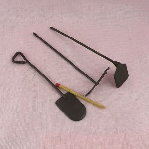 Garden miniatures accessories Set of four mini garden tools 