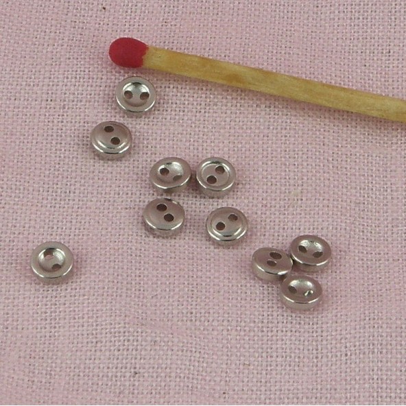 Smalls silvery buttons with edge, 4,2 mms.