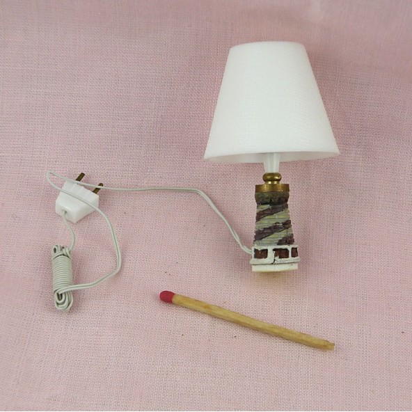 Rubberskin 1/12 Maison de poupée Miniature Parapluie Forme Abat-Jour LED  Lampe de Bureau Bureau