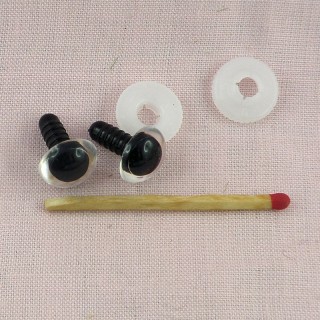 Plastic eyes, washable for bear or animal head, 12 mms