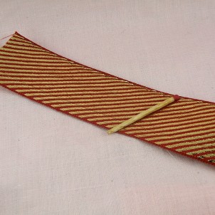 Golden and red Satin ribbon 18 mms sell by meter.