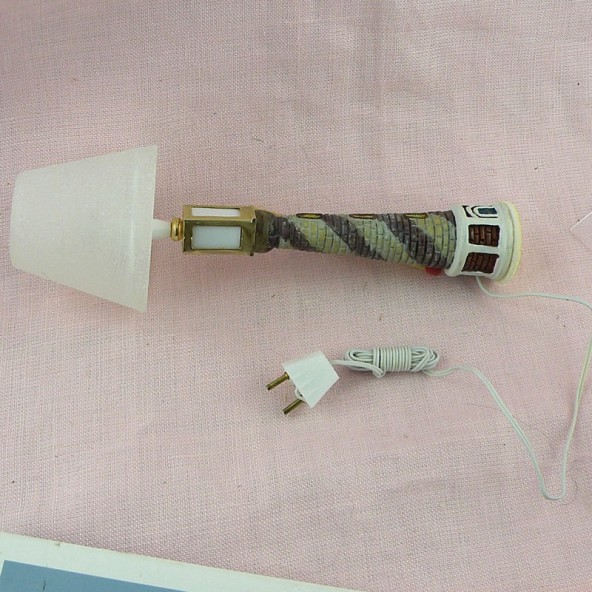 Lampadaire miniature électrifié maison poupée,
