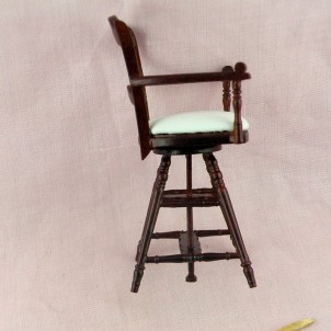 Victirian child's Barber chair dollhouse 9 cms