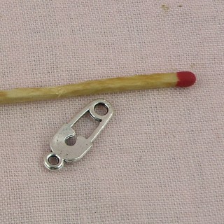 Pendant charm safety pin miniature 2 cm.