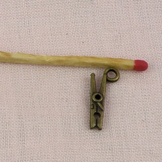 Breloque pince à linge métal miniature Pendentif breloque décoratio
