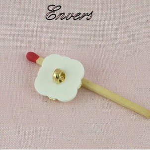 Square Shank button gold and white
