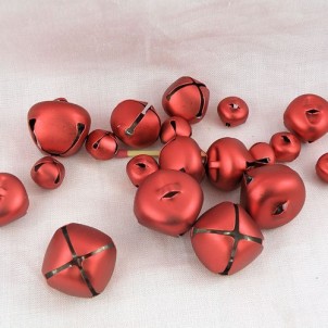 Set 19 Metallic assorted jingle bells red