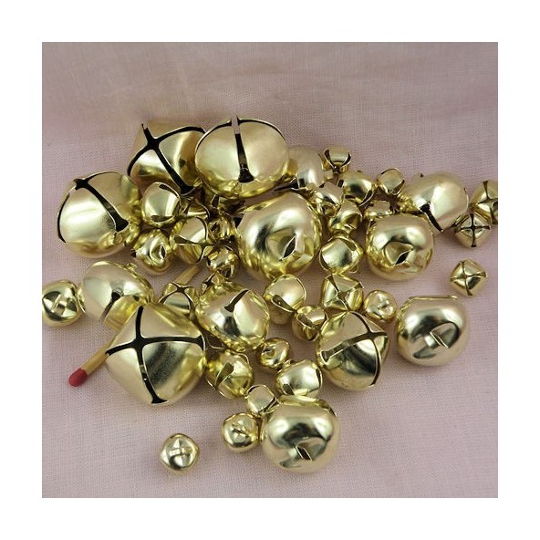 Set 43 Metallic assorted jingle bells gold
