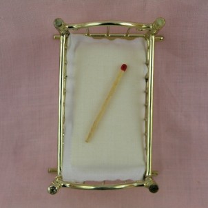 Roking brass Cradle miniature doll house 1/12