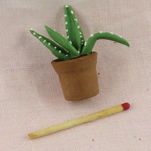 Cactus en pot miniature maison poupée,