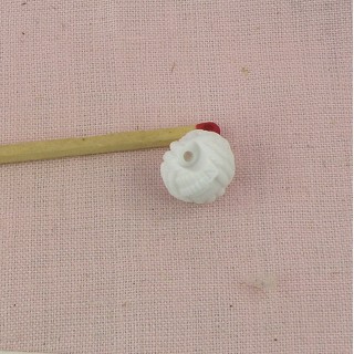 Bouton plastique boule perle tressée 1 cm.