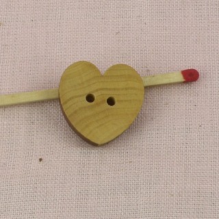 Knopf Herz der geritzte Holz 18 mm