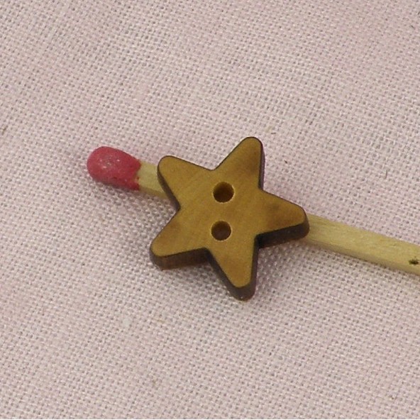 Wooden Button star 13 mm
