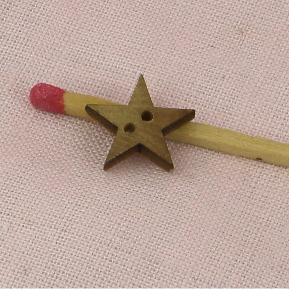 Bouton étoile bois 13 mm