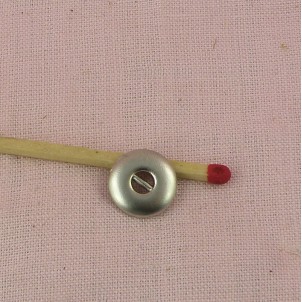 Metallic button two parts, doll repair, 9mm
