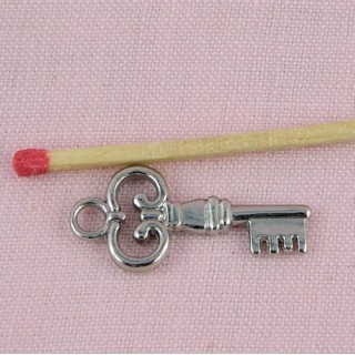 Clef pendentif, breloque,  bijou miniature poupée, 3,5 cm