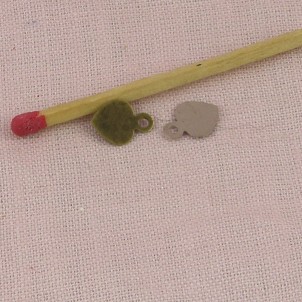 Heart tiny, small pendant, charm , doll jewel heart, 5mms