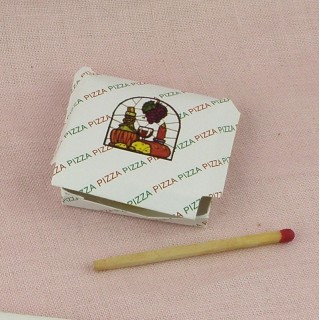 Delivery pizza box doll miniature, 3,5 cms.
