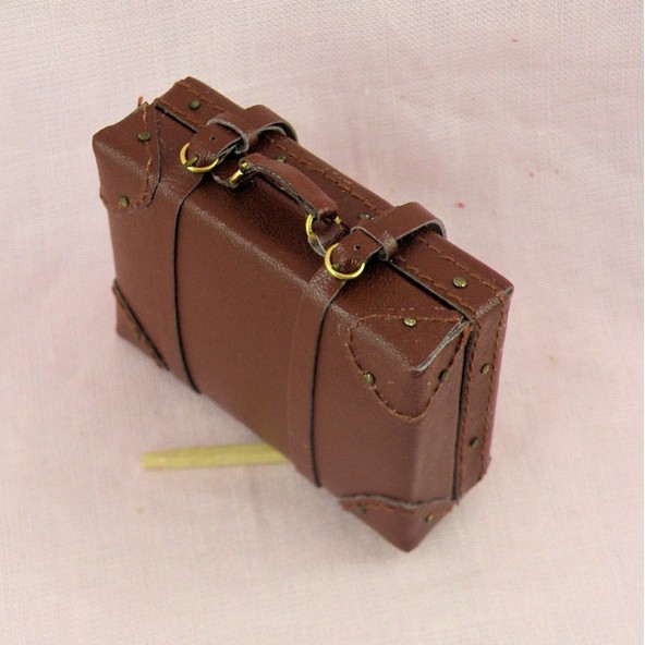 MagiDeal 1:12 Maison de Poupées Valise Miniature Vintage Bagage Case Bois Mobiliers Dollhouse Rouge 