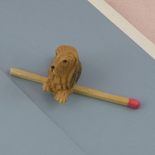 Kleiner Hund Cocker Haus Puppe, 2 cm.