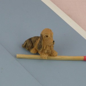 Perro Cocker miniatura casa muñeca, 2 cm.