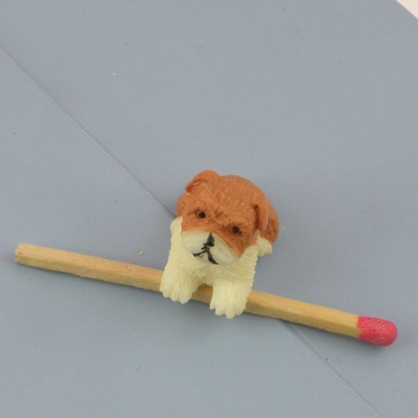 Plastic Boxer dog dollhouse animal miniature 2 cm,