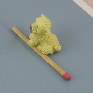 Plastic Caniche dog dollhouse animal miniature 2 cm,