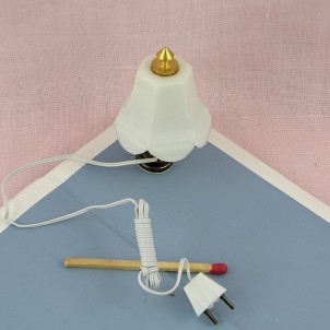 Lampe miniature 1/12 à poser électrifiée maison de poupée.