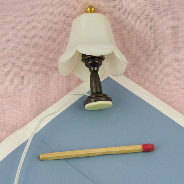 1:12 Maison de poupée Miniature Meubles Parapluie Abat-jour Lampe de Table  Modèle Lumière Enfants Faire semblant de jouer Jouet