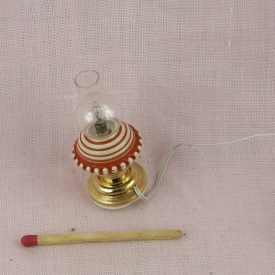 Lampe miniature boule électrifiée maison poupée,