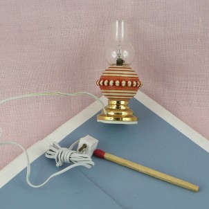 Lampe miniature boule électrifiée maison poupée,