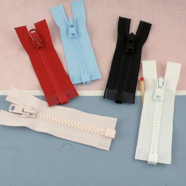 Separating Tiny zipper for doll, small 8 cms