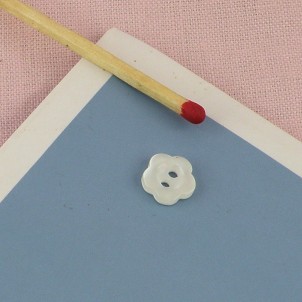 Botón plástico nacarado forma flor 1 cm