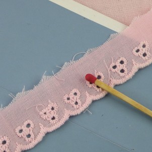 Flat Eyelet cotton, with holes, 10 mms sell by meter.
